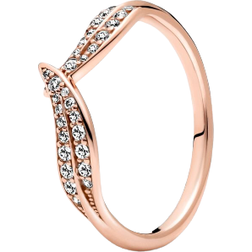 Pandora Sparkling Leaves Ring - Rose Gold/Transparent