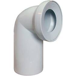 Rawiplast White WC Toilet Waste Water Pan Connector Soil Pipe 110mm 45 degree Elbow