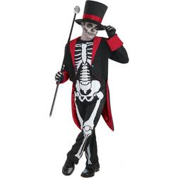 Bristol Novelty Childrens/Kids Mr Bone Jangles Halloween Costume (L) (Black/White/Red)