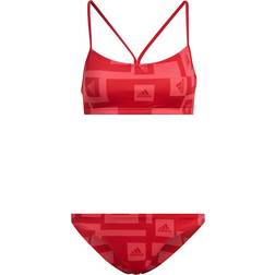 adidas Women's Logo Graphic Bikini Set - Semi Turbo/Vivid Red