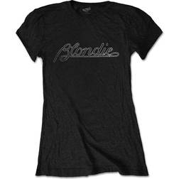 Blondie Women's Diamante Band Logo T-shirt - Black