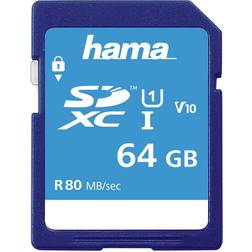 Hama SDXC Class 10 UHS-I U1 V10 80 MB/s 64GB