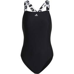 adidas Women Swimming Tape Swimsuit - Black