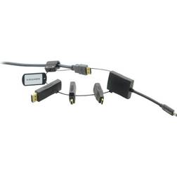 Kramer Ring DisplayPort/DisplayPort Mini/HDMI Mini/USB C-4HDMI M-F Adapter