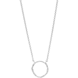 Monica Vinader Riva Circle Necklace - Sterling Silver/Diamond