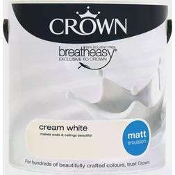 Crown Breatheasy Ceiling Paint, Wall Paint Cream White 2.5L