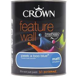 Crown Breatheasy Feature Wall Paint Peek-a-boo Blue 1.25L