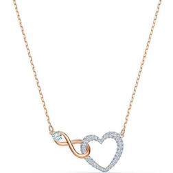 Swarovski Infinity Heart Pendant Necklace - Rose Gold/Transparent