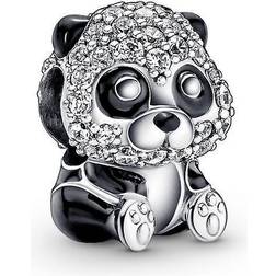 Pandora Sparkling Cute Panda Charm - Silver/Black/Transparent