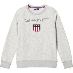 Gant Teen Boys Shield Crew Neck Sweatshirt - Light Grey Melange (906709-7995)