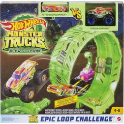Hot Wheels Monster Trucks Glow in the Dark Epic Loop Challenge Playset
