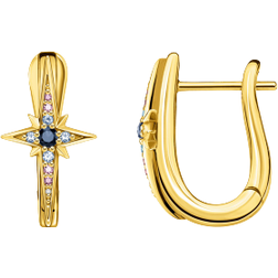 Thomas Sabo Royalty Star Hoop Earrings - Gold/Multicolour