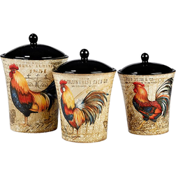 Certified International Gilded Rooster Kitchen Container 3pcs