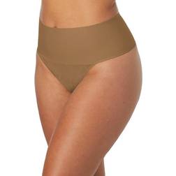 Maidenform Lace Shaping Thong with Cool Comfort Fabric - Caramel Swing Lace