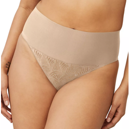Maidenform Lace Shaping Thong with Cool Comfort Fabric - Beige Swing Lace