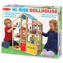 Melissa & Doug Hi Rise Wooden Dollhouse & Furniture Set