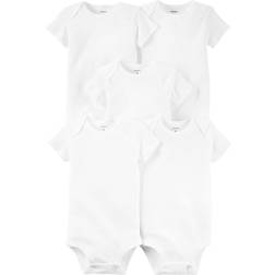 Carter's Baby's Short Sleeve Bodysuits 5-pack - White