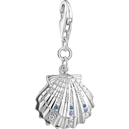 Thomas Sabo Charm Club Collectable Shell Charm Pendant - Silver/Pearl/Blue/Transparent