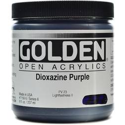 Golden OPEN Acrylic Colors dioxazine purple 8 oz. jar