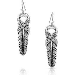 Montana Silversmiths Strength within Feather Earrings - Silver