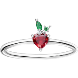 Thomas Sabo Charm Club Strawberry Ring - Silver/Green/Red/Transparent