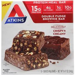 Atkins Protein Meal Bars Double Fudge Brownie 5 Bars 1 pcs