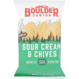 Boulder Canyon Kettle Cooked Potato Chips Gluten Free Sour Cream & Chives 6.5 oz