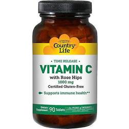 Country Life Vitamin C with Rose Hips 1000 mg 90 Tablets