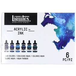Liquitex Professional Acrylic Ink Sets Aqua Colors set of 6