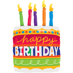 Qualatex Text & Theme Balloons Birthday Cake & Candles