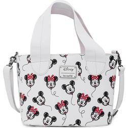 Loungefly Disney Mickey & Minnie Mouse Balloons All Over Print Handbag - White