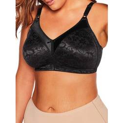 Bali Double Support Lace Wirefree Bra - Black