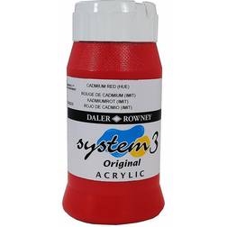 Daler-Rowney System 3 Acrylics Cadmium Red Hue, 500 ml bottle