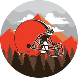 Fan Creations Cleveland Browns Landscape Circle Sign Board