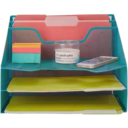 Mind Reader Mesh Desk Organizer 5 Trays Desktop Document Letter Tray