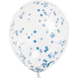 Unique Party Latex Confetti Balloons, Royal Blue, 12in, 6ct