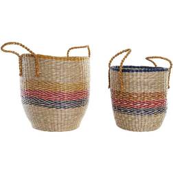 Dkd Home Decor Basket set Orange Green Seagrass (35 x 22 x 46 cm) (2 pcs) Basket