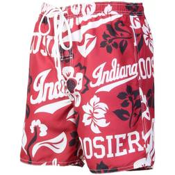 Wes & Willy Indiana Hoosiers Floral Volley Logo Swim Trunks - Crimson