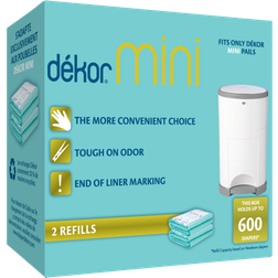 Dekor Mini Hands-Free Diaper Pail Refills 2-pack