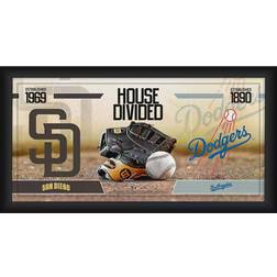 Fanatics San Diego Padres vs. Los Angeles Dodgers Framed House Divided Baseball Collage Photo Frame
