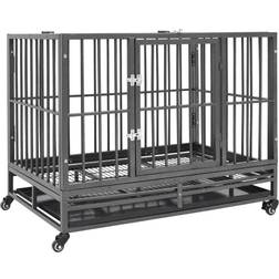vidaXL Dog Cage with Wheel 102x85cm