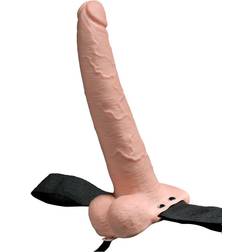 Fetish Fantasy 9" Hollow Rechargeable Strap-On With Balls White