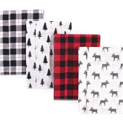 Hudson Flannel Burp Cloth 4-pack Moose