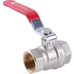 1/2' Inch Water Lever Type Ball Valve Female x Female Red Handle Quarter Turn