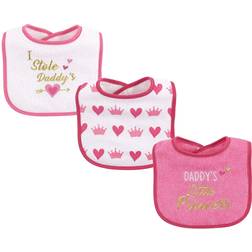 Luvable Friends Drooler Bib 3-pack Girl Daddy