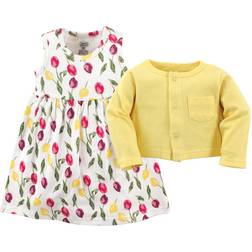 Luvable Friends Toddler Girl's Dress & Cardigan Set - Tulips (10137132)
