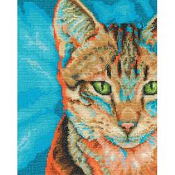 DMC Counted Cross Stitch Kit 8"X10"-Tabby (14 Count)