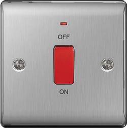British General 45A Brushed steel effect Cooker Switch