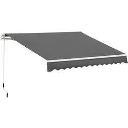 OutSunny 3.5M x 2.5M Manual Awning Canopy Retractable Sun Shade Shelter