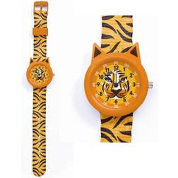 Djeco Armbandsur Orange m. Tiger One Size Armbandsur